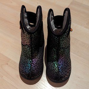 Bogs Bloom Sparkling Boots - Infant Girl Size 8, Purple/Green/Black, Gently Worn